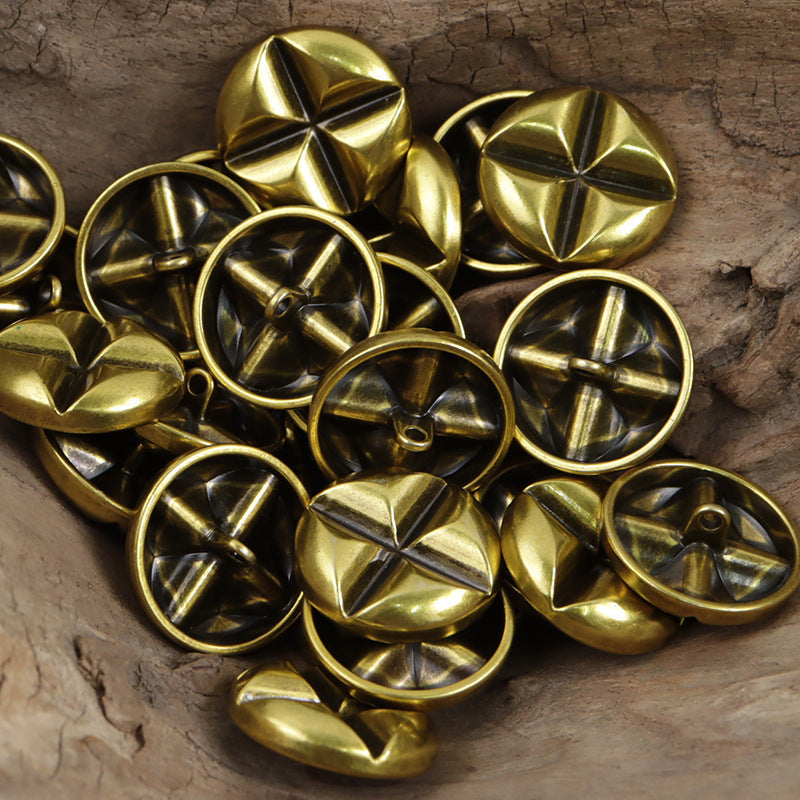18mm 23mm Bronze Silver Antique X-Pattern Metal Shank Buttons 10pcs Bronze