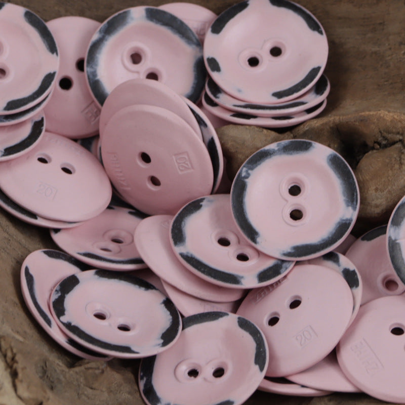 Two Hole Metal Buttons for Girly Pink Work Jackets 10pcs Pink