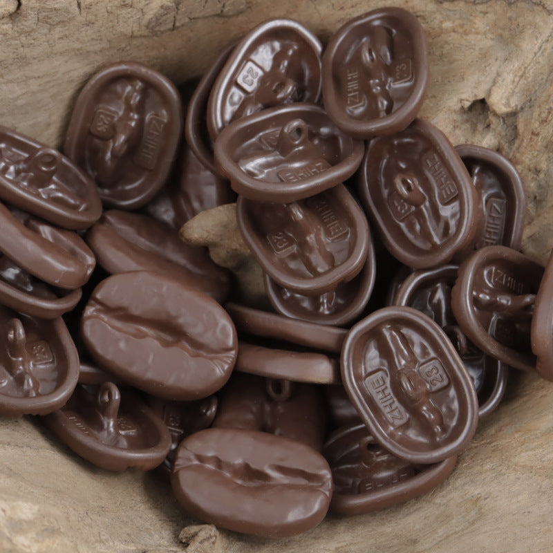 Distressed Decorative Coffee Bean Metal Buttons,10pcs Coffee