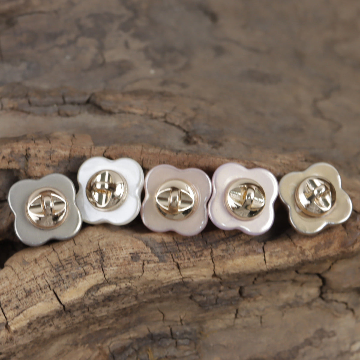 Colorful Cloud Resin Buttons with Metal Shanks for Bracelet Making 10pcs