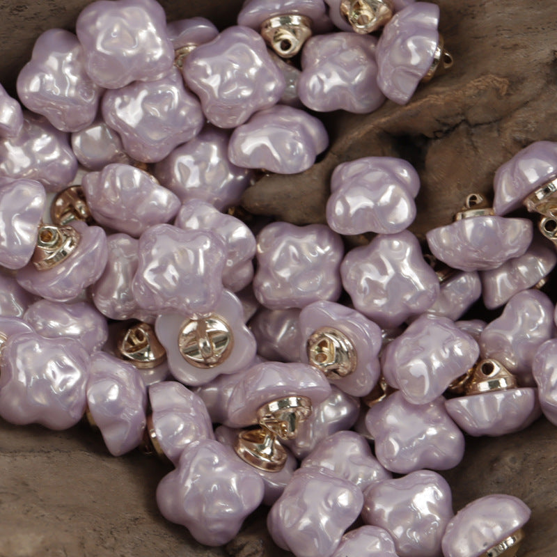 Colorful Cloud Resin Buttons with Metal Shanks for Bracelet Making 10pcs Purple