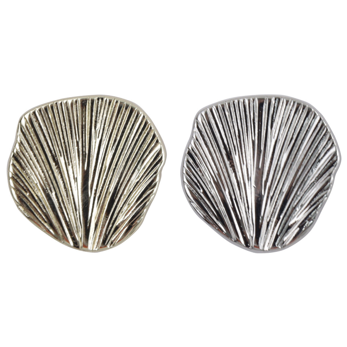 Irregular Ginkgo Leaf Fan-Shaped Gold and Silver Metal Buttons 10pcs