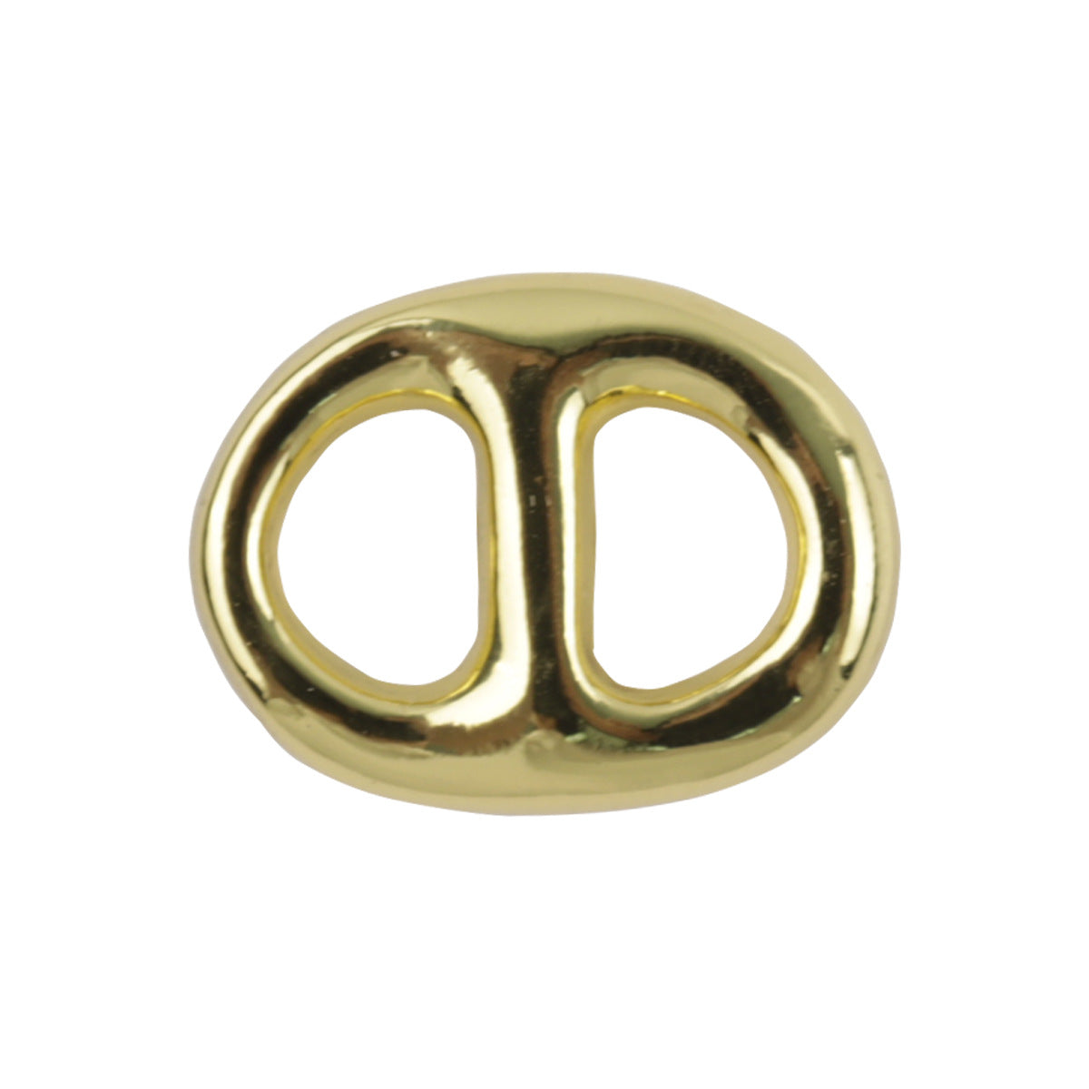 Pig Nose-Shaped Gold Metal Buttons with Shank 10pcs