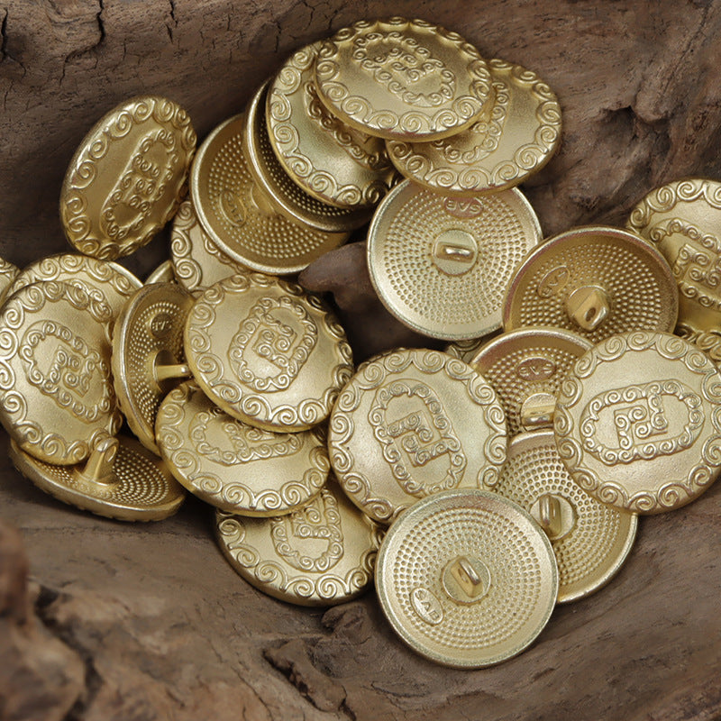 Golden Auspicious Cloud Metal Buttons for Woolen Short Coats 10pcs