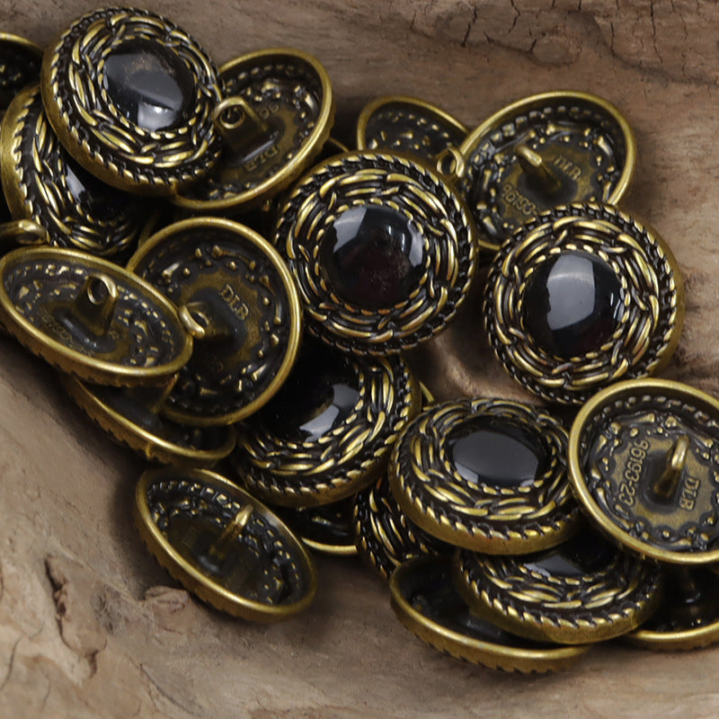 Vintage Ethnic Bronze Metal Buttons for DIY Knitted Bags 10pcs Bronze