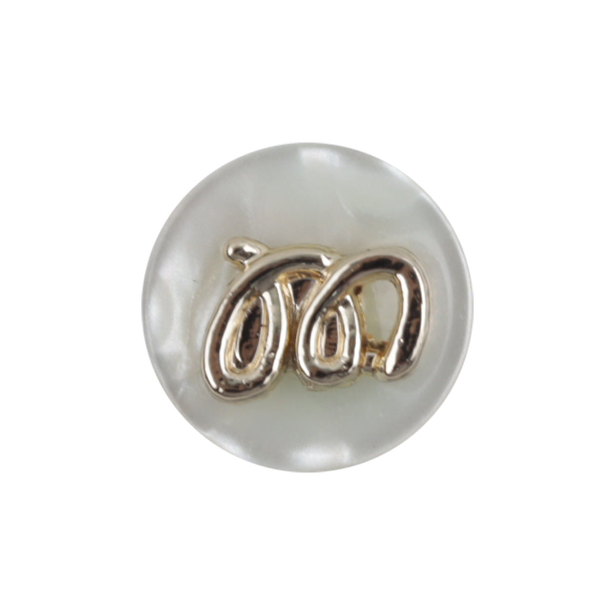 11.5mm Round Beige Decorative Resin Buttons with Metal Handle 20pcs
