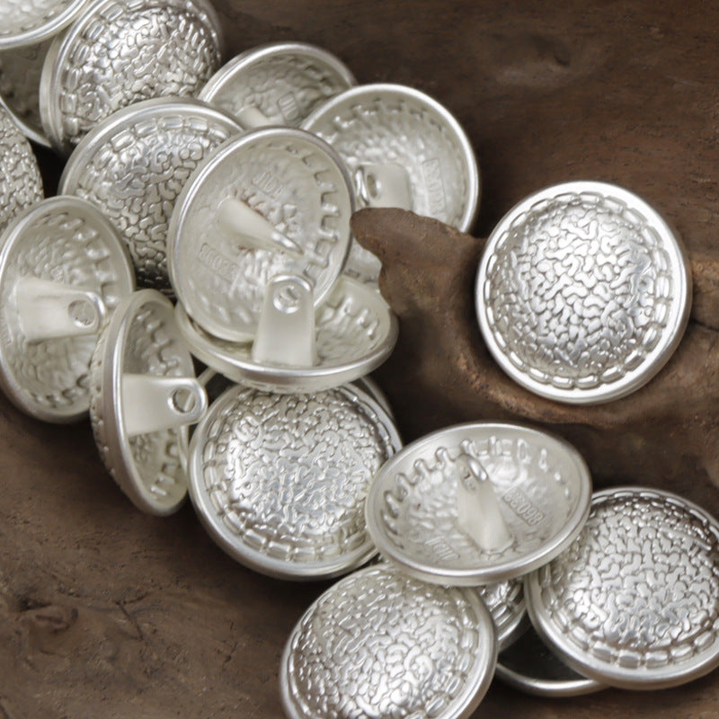 Snakeskin Pattern Gold Metal Buttons for Shoe Bag Decor 10pcs Silver