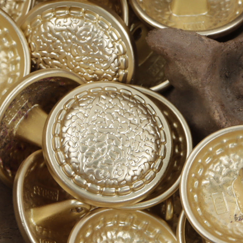 Snakeskin Pattern Gold Metal Buttons for Shoe Bag Decor 10pcs Misty Gold