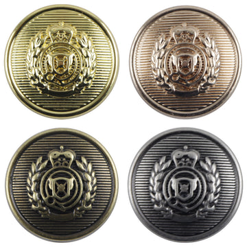 Vintage British School Style Wheat Shield Metal Buttons 10pcs