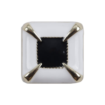 Square Black Glued Metal Buttons for Fringed Thick Sweater Coats 10pcs