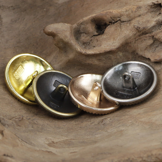 Vintage Striped Zinc Alloy Metal Buttons with Shank 10pcs