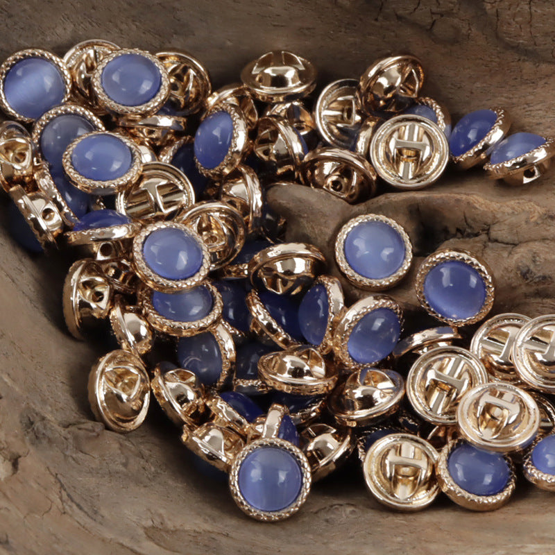 11.5mm Pearlescent Metal Buttons for Elegant Shirts 10pcs Blue Purple