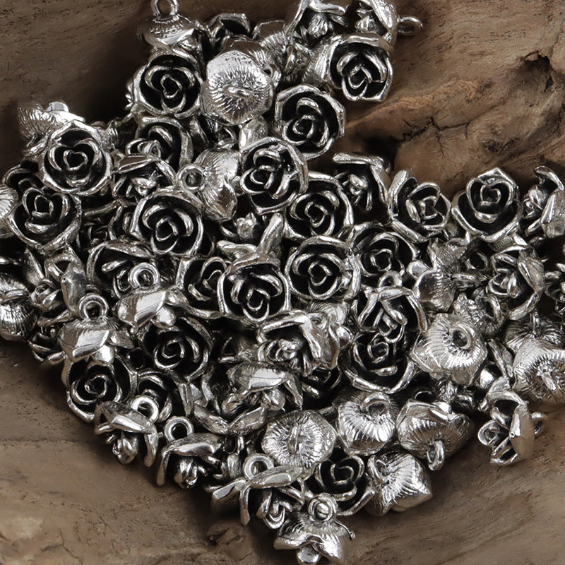 Vintage Silver 10mm Mini Metal Shank Buttons 10pcs