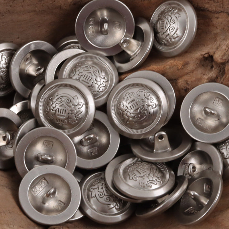 Double Lion Crown Shank Metal Buttons,10PCS Nickel