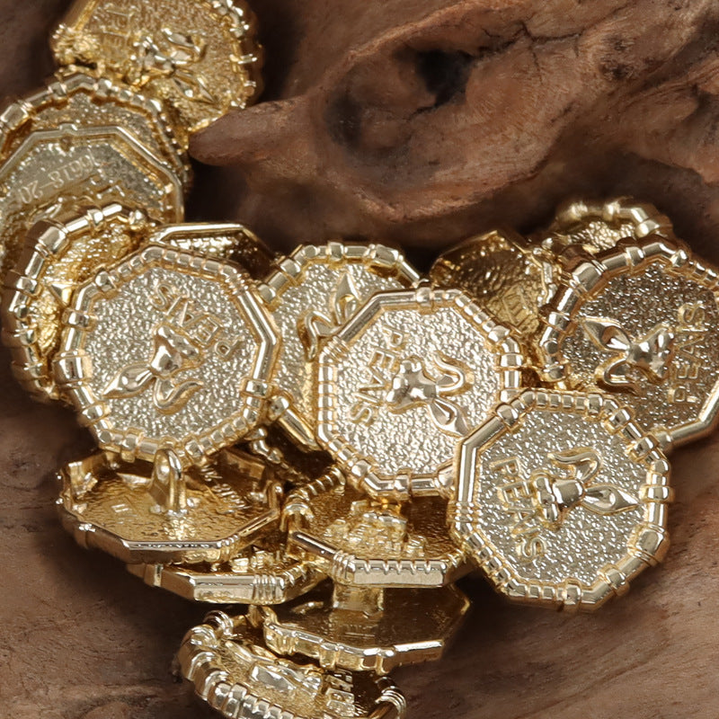 Rabbit Sheriff Golden Metal Buttons for School Uniforms 10pcs Rose Gold