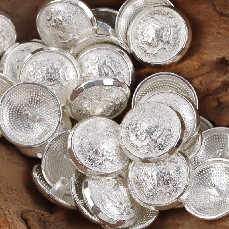 Metal Shank Buttons for College Style JK Suits School Uniforms 10pcs Silver