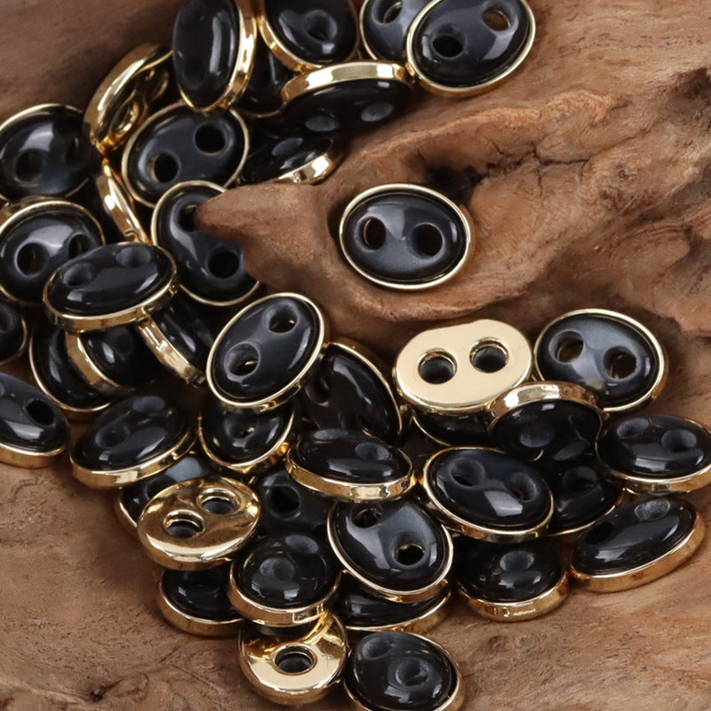 Pig Nose Resin Metal Buttons for Children's Shirts Sweaters10pcs Black Gold