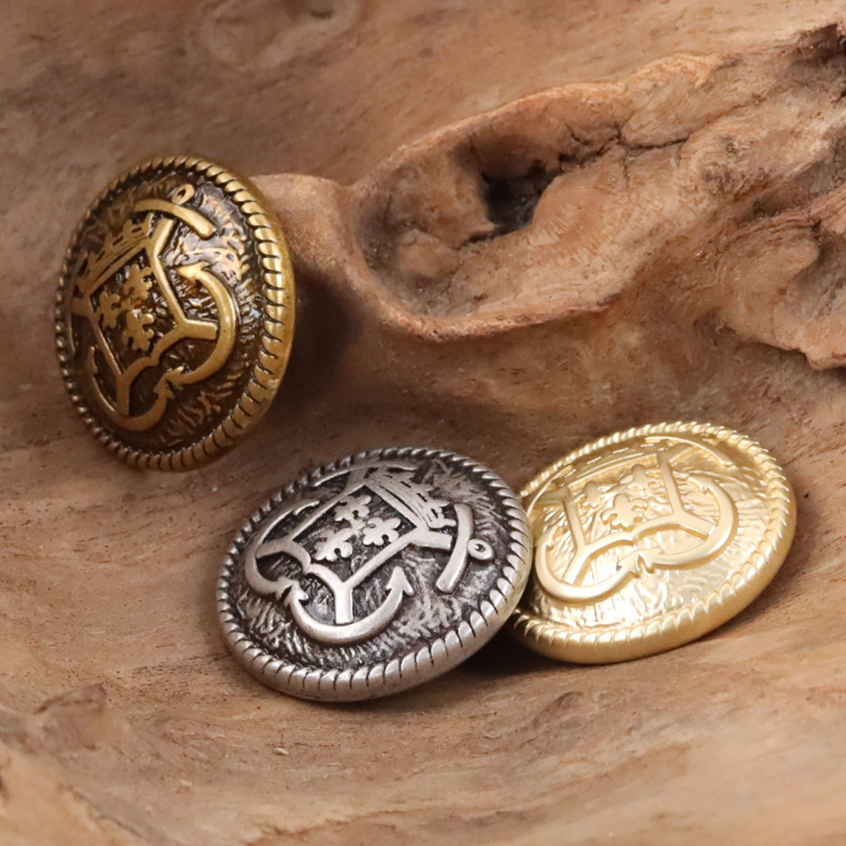 Anchor Hook Metal Buttons for College Style Suits JK Uniforms 10pcs