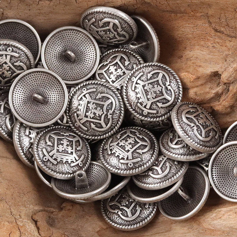 Anchor Hook Metal Buttons for College Style Suits JK Uniforms 10pcs Silver