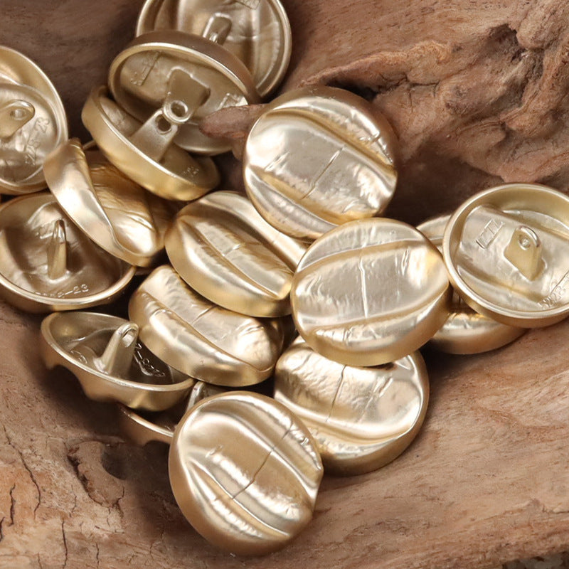 Rose Gold Irregular Metal Shank Buttons for Retro Winter Dresses 10pcs Misty Gold