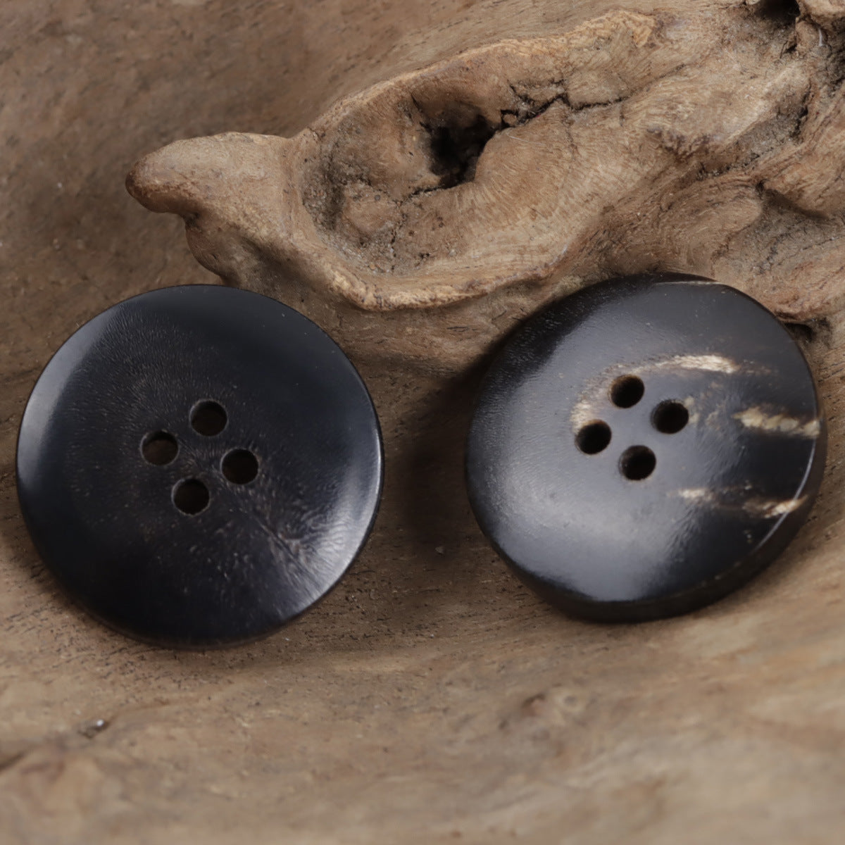 Natural Black Real Horn Buttons for Luxurious Winter Suits 10pcs
