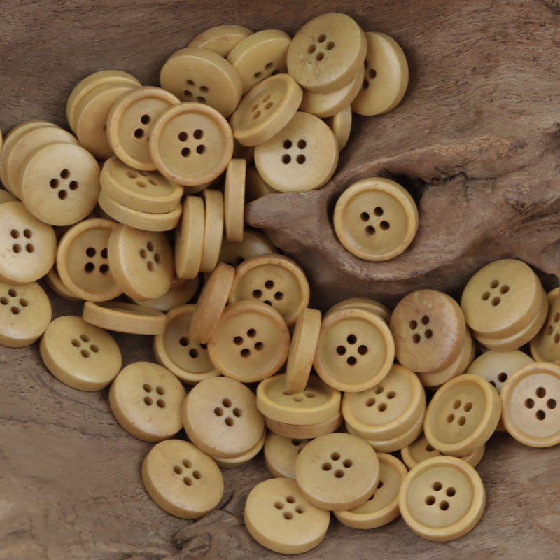 11.5mm Burnt Natural Bovine Bone Buttons for Spring Linen Shirts 10pcs Khaki