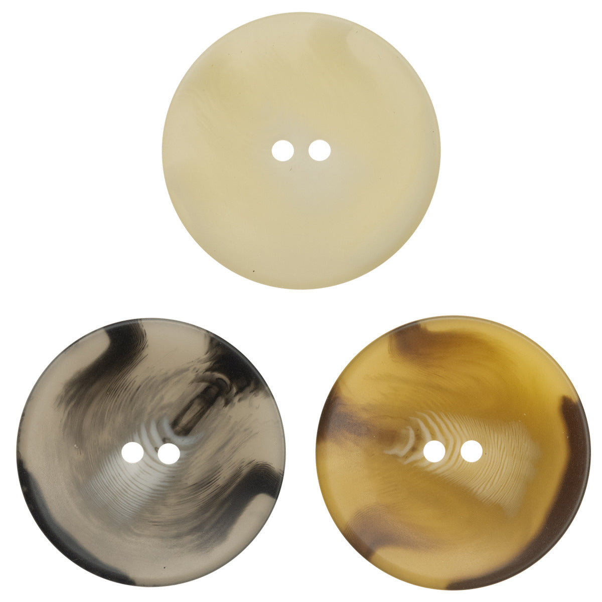 Bowl-Shaped Two-Hole Resin Buttons for Coat Jacket 30PCS