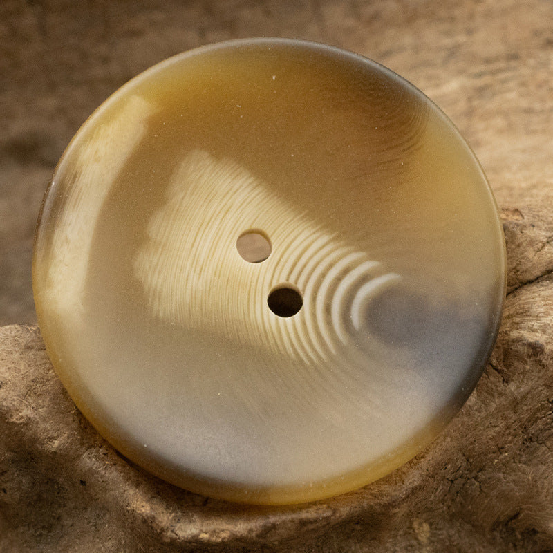 Bowl-Shaped Two-Hole Resin Buttons for Coat Jacket 30PCS Khaki