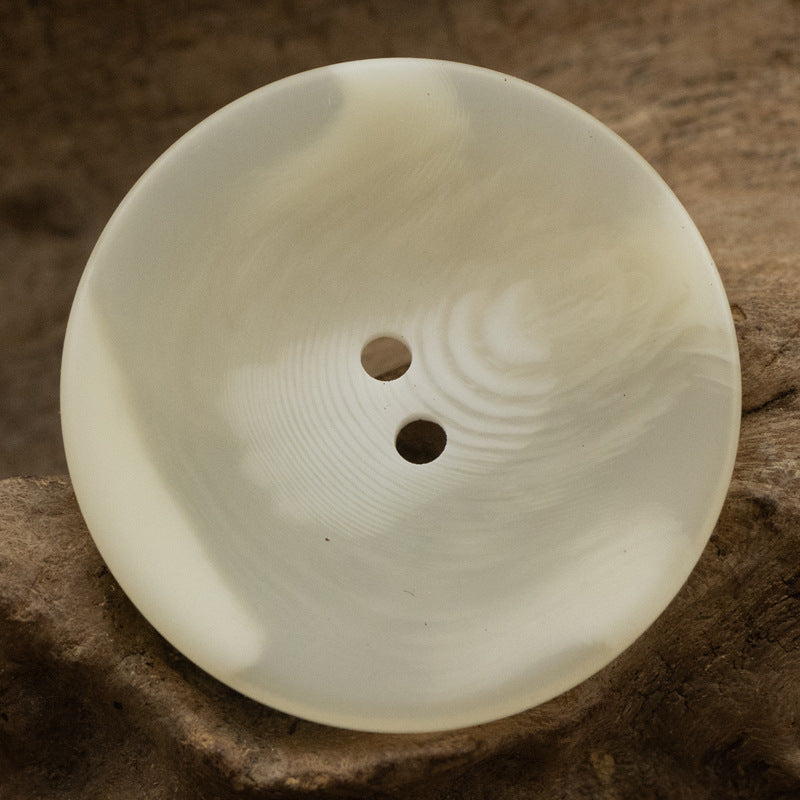 Bowl-Shaped Two-Hole Resin Buttons for Coat Jacket 30PCS Beige