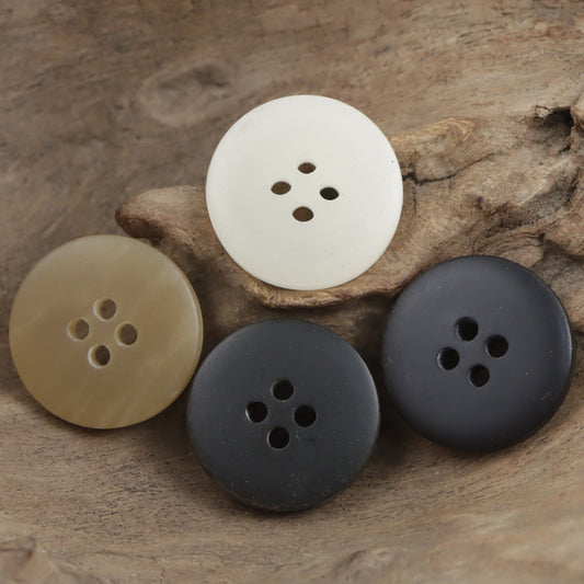 15-25mm Gradient Wood Grain Beige Coffee Resin Decorative Buttons 40 Pack