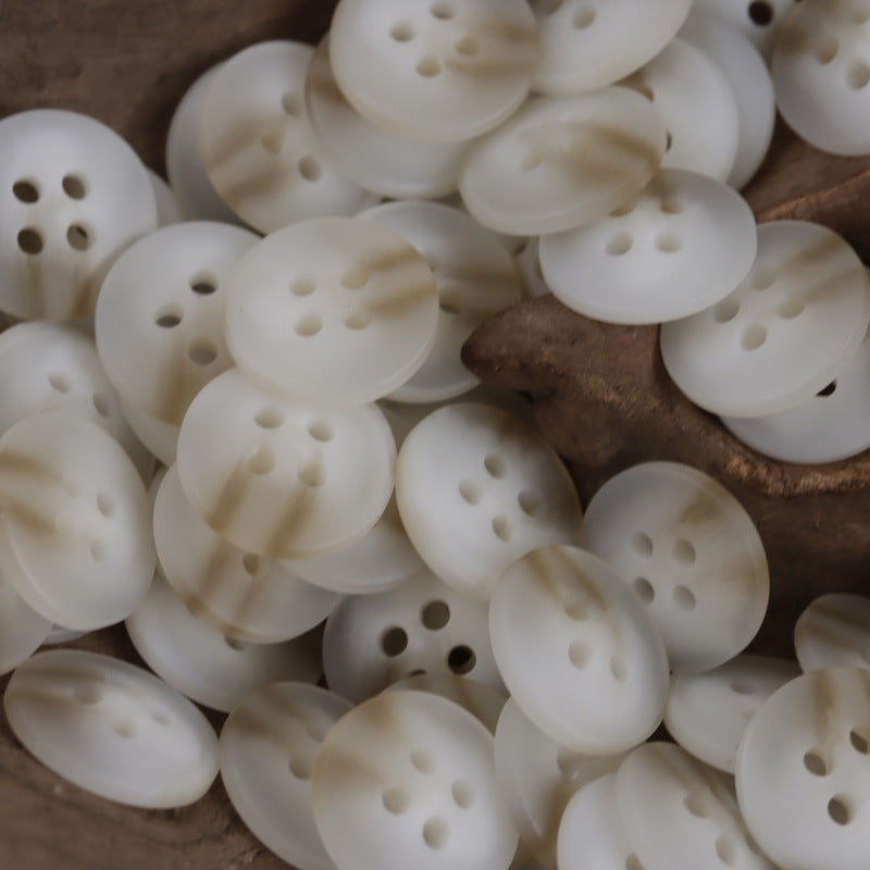 12.5mm Flat 4 Hole Coffee Resin Buttons for Summer Beach Shirts 80 Pack