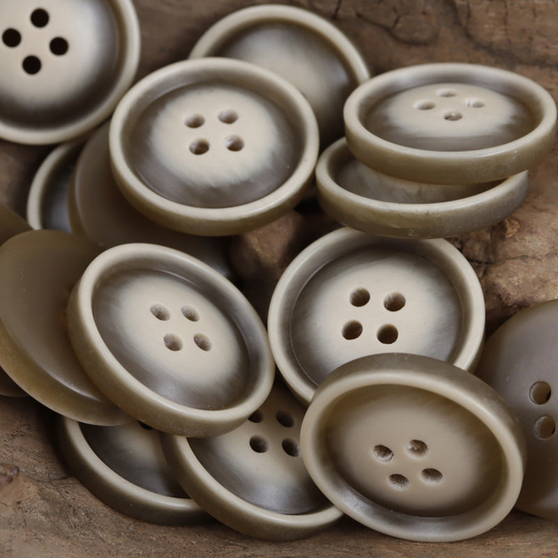 15mm-28mm Khaki Coffee Moonlight Pattern Resin Buttons 40pcs Khaki