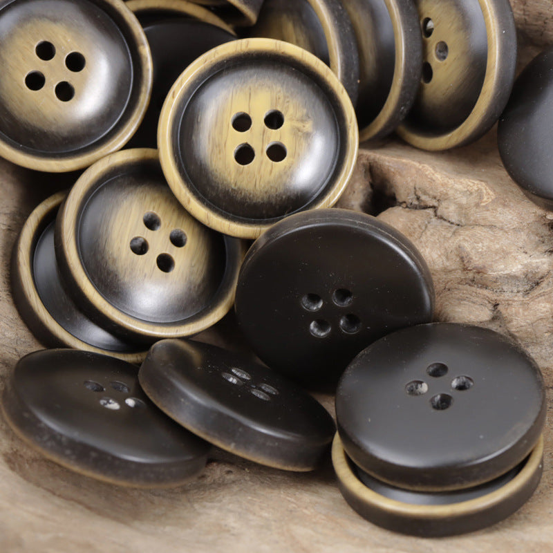 15mm-28mm Khaki Coffee Moonlight Pattern Resin Buttons 40pcs Coffee
