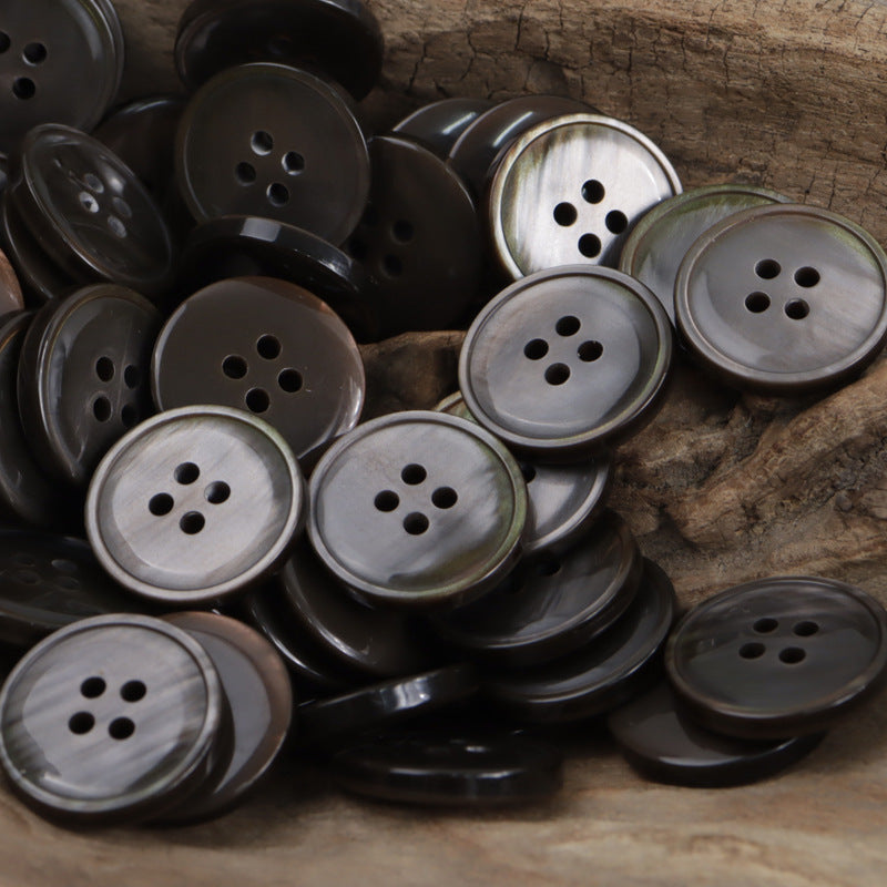 11.5mm - 30mm Round Four-Hole Misty Resin Buttons 40 Pack