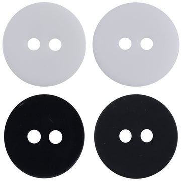 Simple Two-Hole Round Black and White Resin Buttons 40 Pack