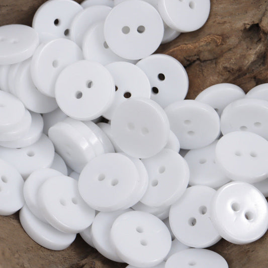 Simple Two-Hole Round Black and White Resin Buttons 40 Pack