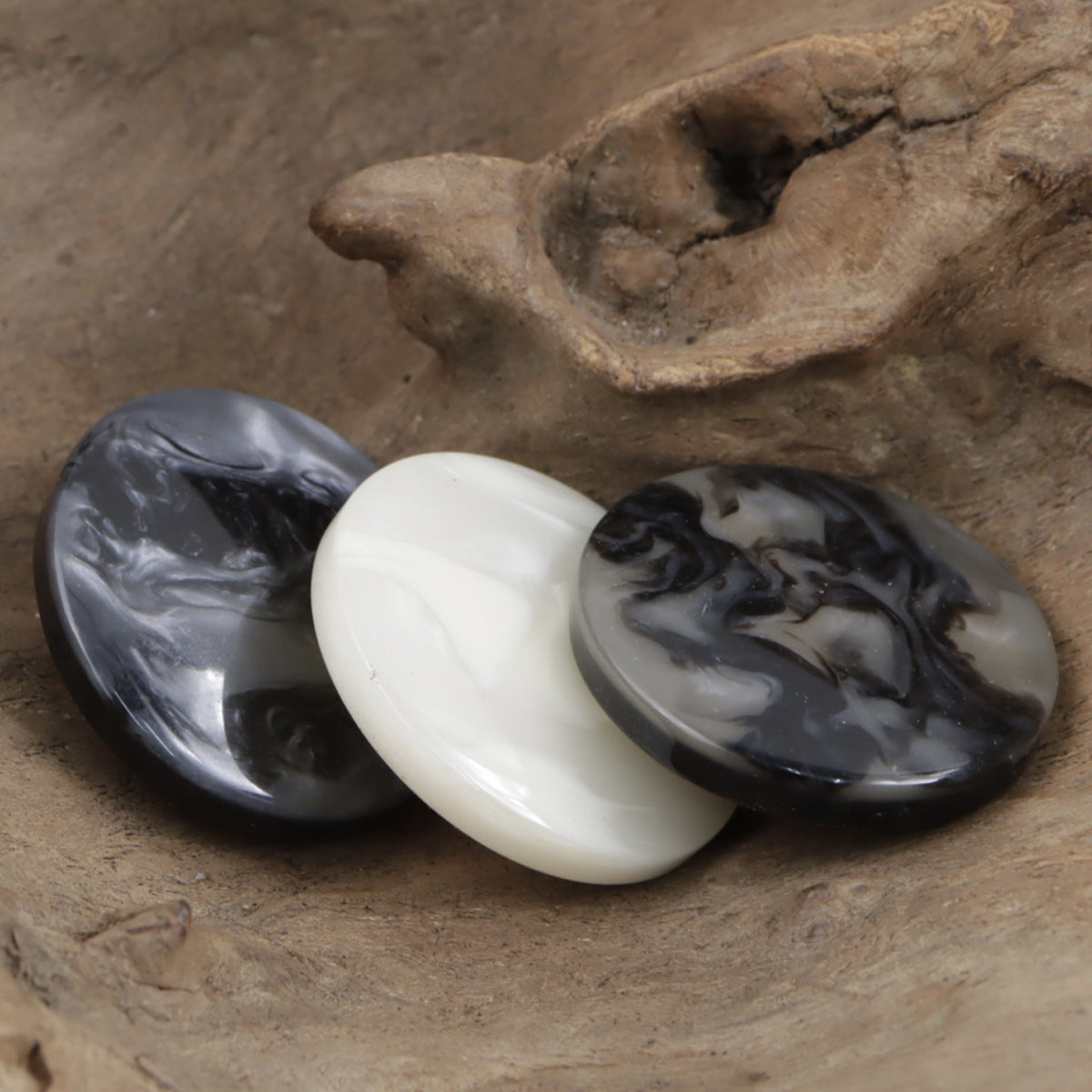 Ceramic Marble Pattern Shank Resin Buttons for Autumn Coats 10pcs