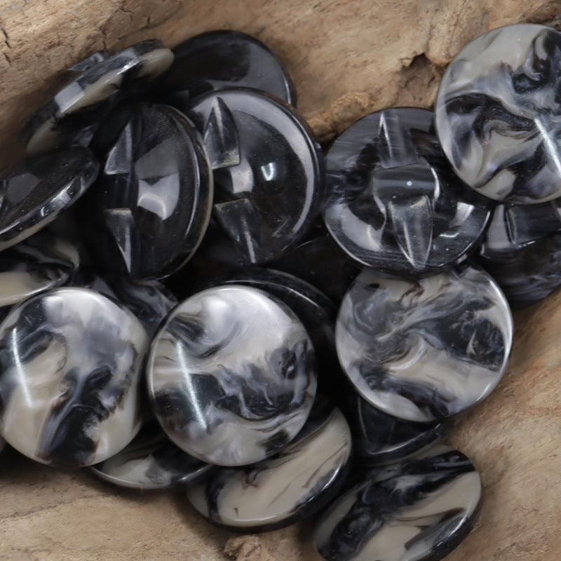 Ceramic Marble Pattern Shank Resin Buttons for Autumn Coats 10pcs