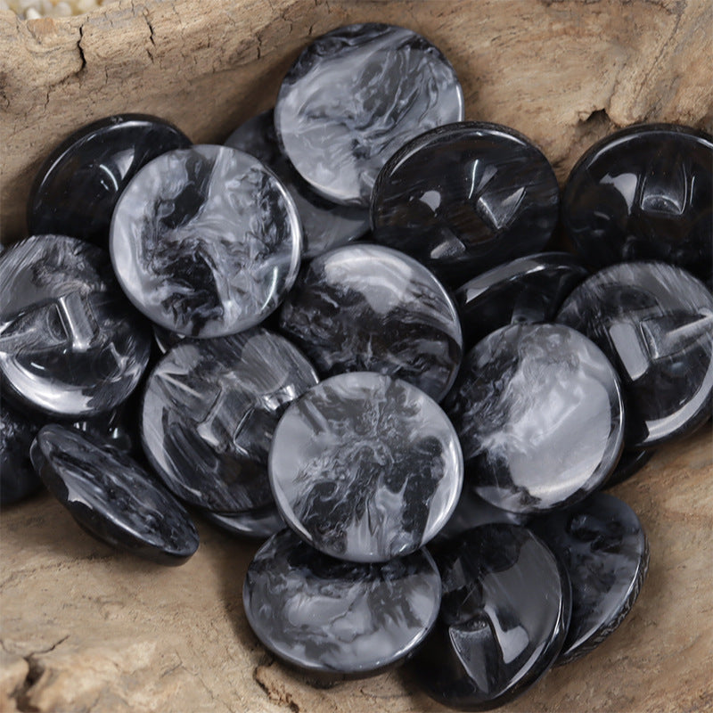 Ceramic Marble Pattern Shank Resin Buttons for Autumn Coats 10pcs