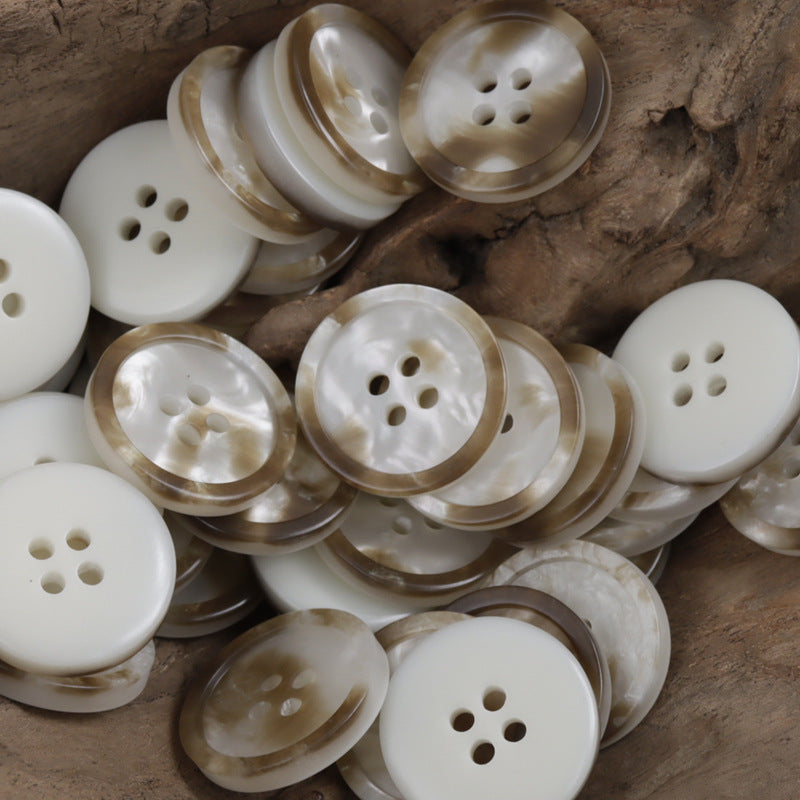 Round Four-Hole Shimmering Pattern Resin Buttons 30 Pack