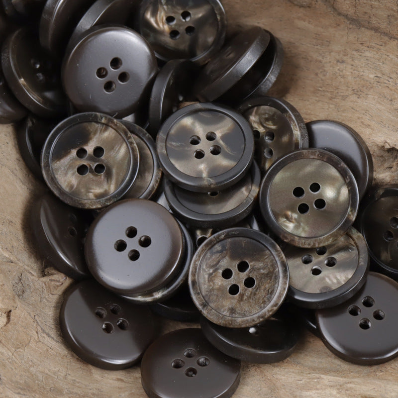 Round Four-Hole Shimmering Pattern Resin Buttons 30 Pack