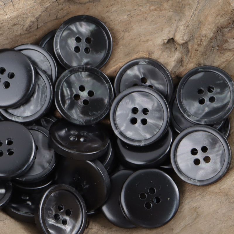 Round Four-Hole Shimmering Pattern Resin Buttons 30 Pack