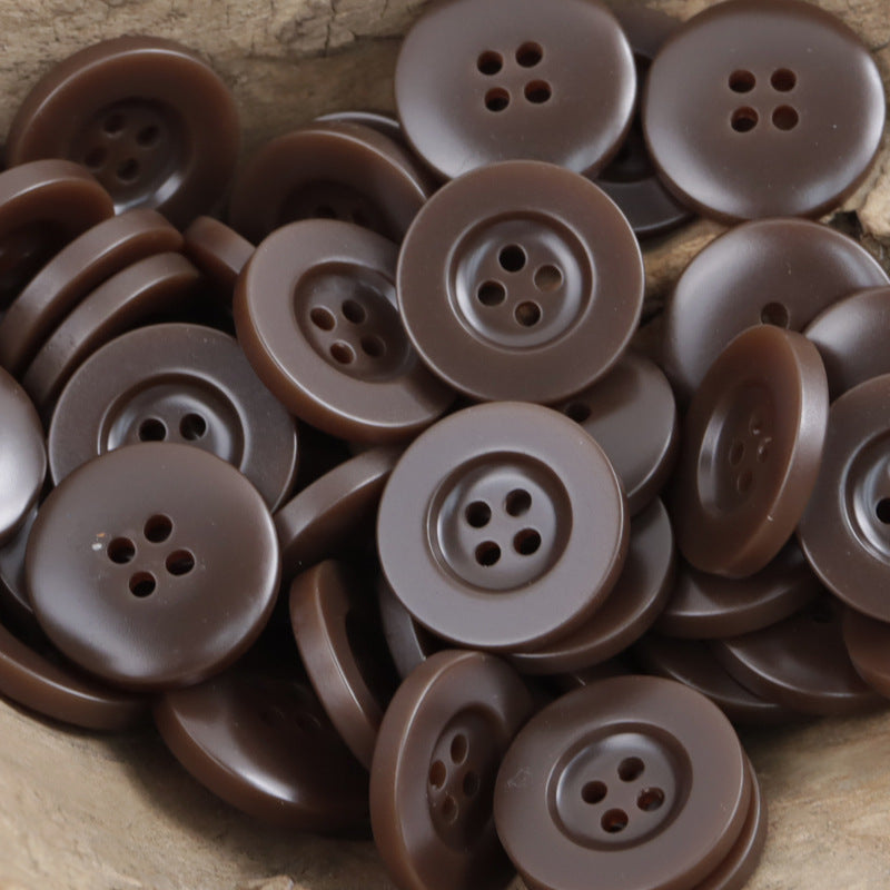 White Green Red Black Wide Rim Four-Hole Resin Buttons 40 Pack