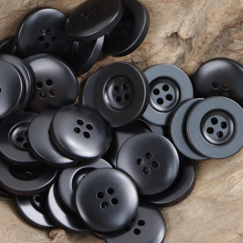 White Green Red Black Wide Rim Four-Hole Resin Buttons 40 Pack