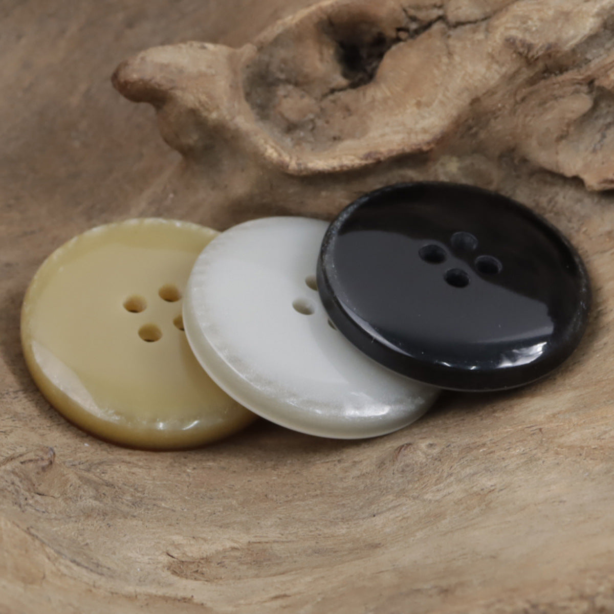 Round Matte Wood-Grain Resin Buttons for Khaki Casual Pants 30pcs