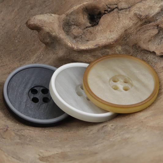 Round Matte Wood-Grain Resin Buttons for Khaki Casual Pants 30pcs