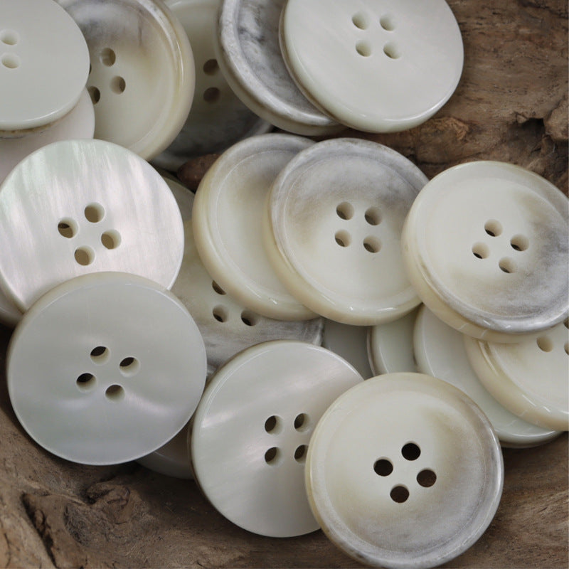 Vintage Gradient Double-Sided Resin Coat Buttons,20pcs Beige