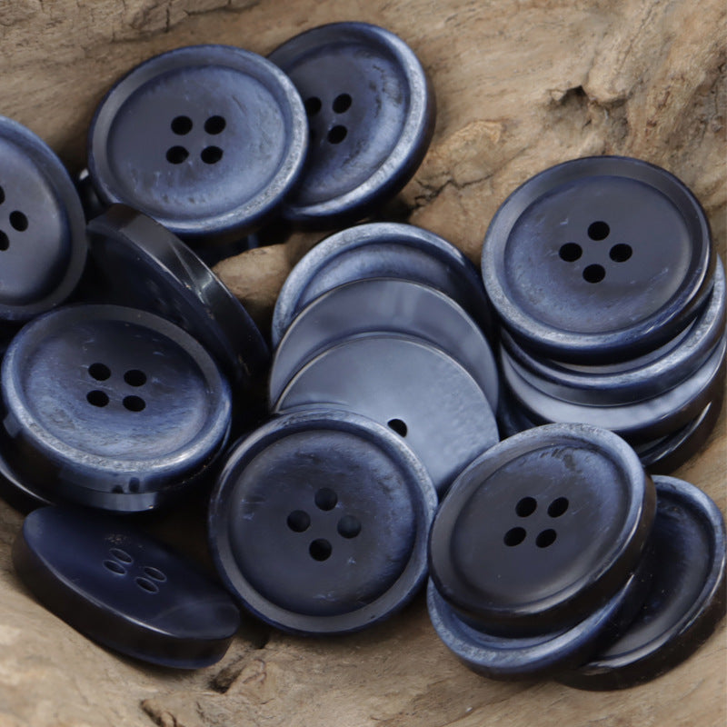 Vintage Gradient Double-Sided Resin Coat Buttons,20pcs Dark Blue
