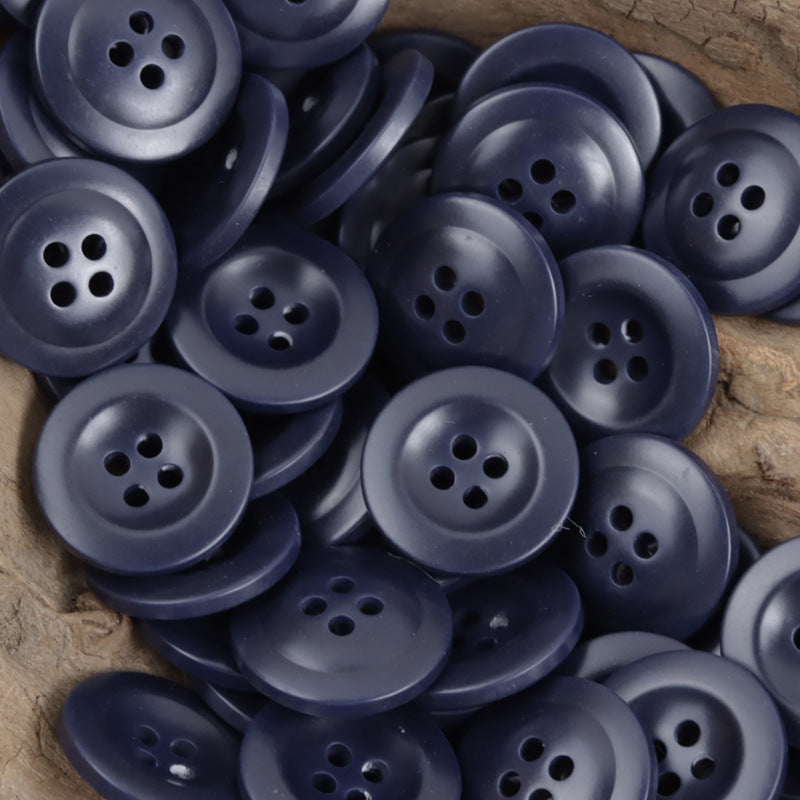 Navy Blue Cap-Shaped Resin Buttons for Formal Suits 40 Pack