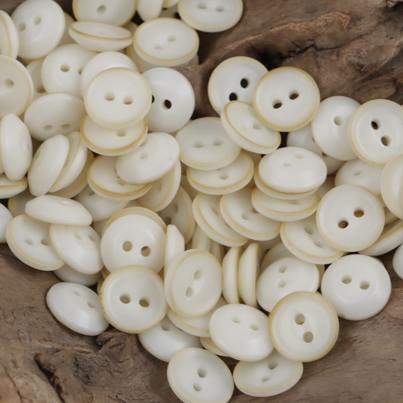 Black and White Fish-Eye Resin Buttons for Casual Commuter Shirts 50pcs White